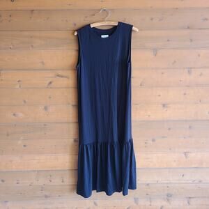 Lou & Grey Black Sleeveless Maxi Dress Large Tank Summer Flowy Fit Soft Stretchy